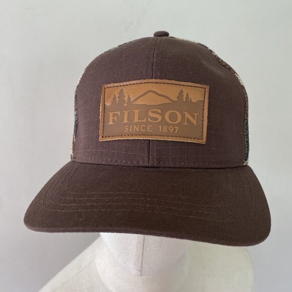 Filson Logger Mesh Duck Camo Trucker Snap Back Hat OSFA - Picture 1 of 6